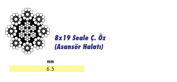 8x19 Seale Ç.Öz Çelik Halat