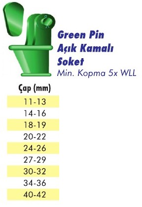 Green Pin - Açık Kamalı Soket